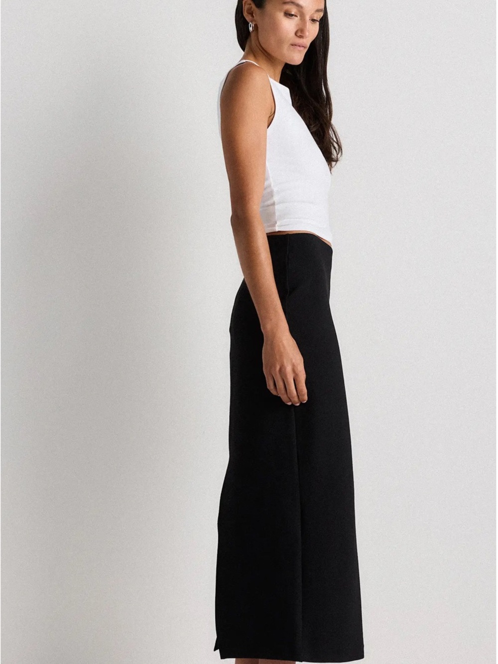 Quince Black Midi Skirt